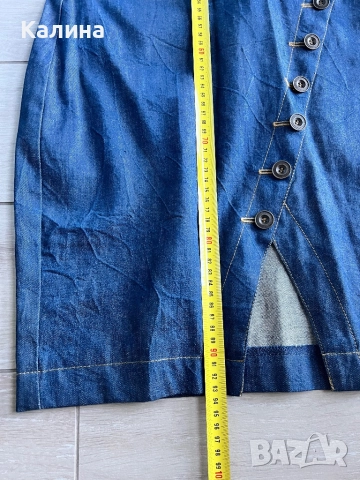 ЧИСТО НОВА Дънкова рокля, снимка 3 - Рокли - 52559676