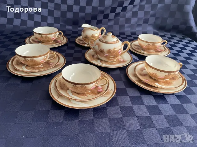 Японски фин порцеланов сервиз "яйчена черупка"
