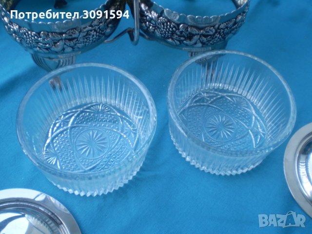 двойна посребрена кристална фруктиера ,бонбониера, захарница , снимка 8 - Други ценни предмети - 37269581