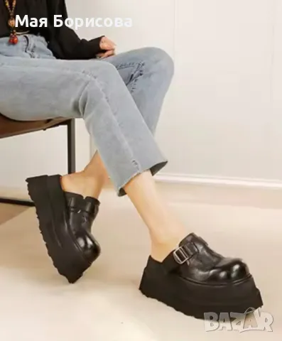 Кожено сабо на платформа 7.5 см., снимка 6 - Сандали - 50285967
