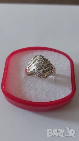 Златен пръстен с брилянти, снимка 5 - Пръстени - 53117717