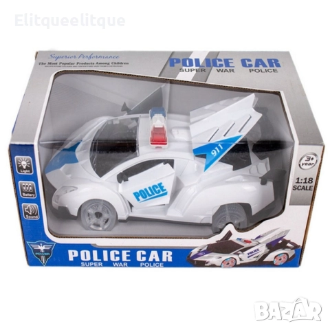 Полицейска кола със светлини и звук POLICE CAR, снимка 4 - Коли, камиони, мотори, писти - 52228487