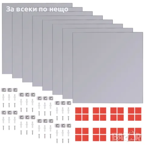 Огледални плочки без рамки, стъкло, 8 бр, 20,5 см Код P530