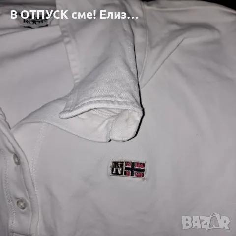 оригинална тениска Napapijri поло модел, с якичка, снимка 1