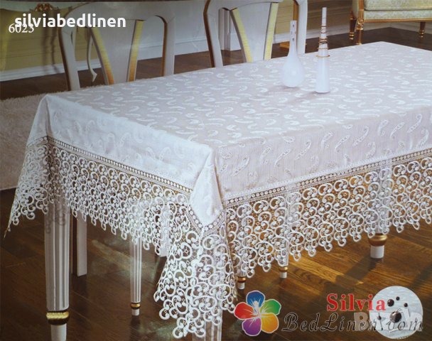 Покривки за голяма маса с дантела от лен,Тефлон, бяло,крем,бежово, снимка 13 - Покривки за маси - 42056456