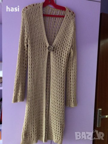 Дълга плетена жилетка , снимка 2 - Жилетки - 38184302