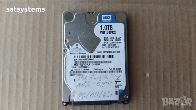  Хард диск Laptop Western Digital Blue WD10JPCX 1.0TB SATA 6.0Gb/s, снимка 2 - Твърди дискове - 51745179