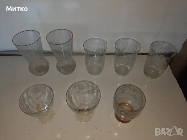 Ретро тънкостенни стъклени чаши за вода и алкохол, снимка 15 - Колекции - 52857126
