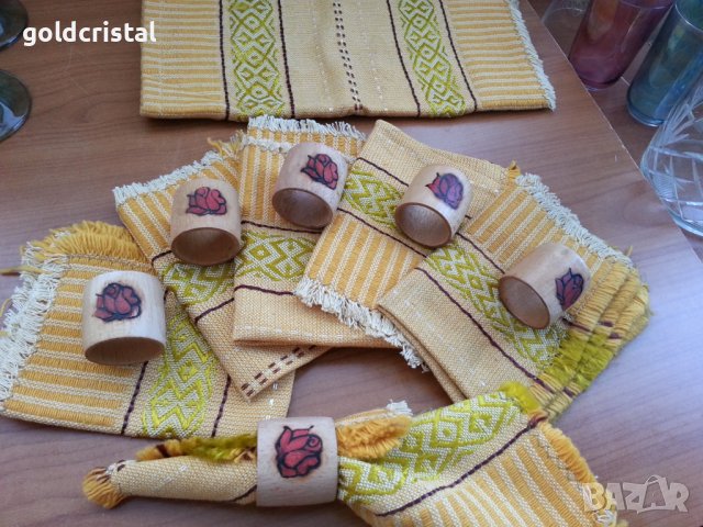 комплект за маса дървени рингове и кърпи, снимка 10 - Покривки за маси - 38275201