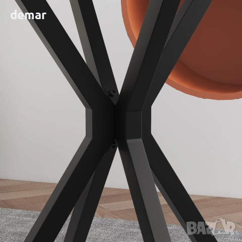 Мраморна странична масичка GOLDFAN, малка бяла странична масичка за хол, 50x50x55см, снимка 4 - Маси - 52087854