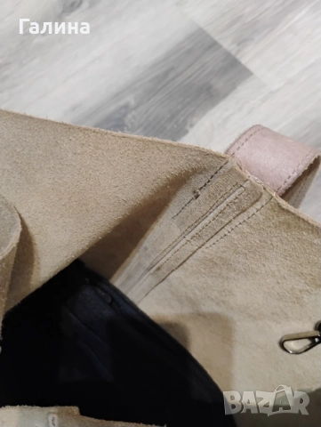 Голяма чанта от естествен велур, снимка 6 - Чанти - 52297434