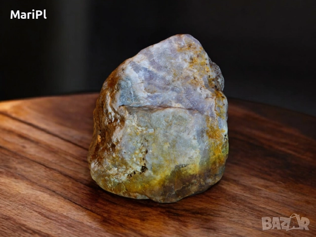 РОДОПСКА СКУЛПТУРА – Уникален суров плазмен ахат, снимка 4 - Други ценни предмети - 52588836