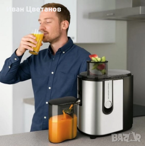 Сокоизстисквачка Taurus LIQUAFRUITS PRO COMPACT – 600W, 2 скорости, 65мм отвор, неръждаем филтър