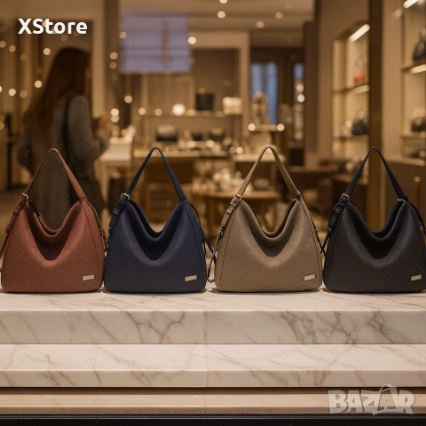 Велурена дамска чанта с декоративни ленти и метални капси – елегантен бохо дизайн