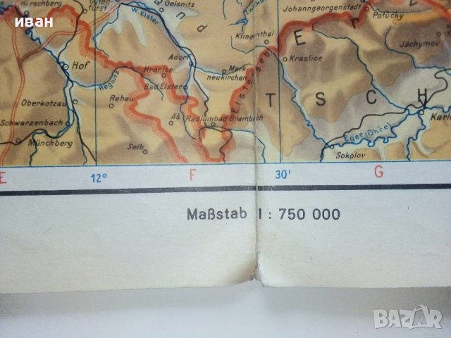 Карта с две лица "Deutsche Demokratische Republik"  1:750 000, снимка 3 - Антикварни и старинни предмети - 38708767