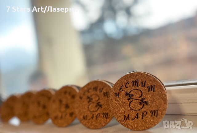 Гравирано джобно огледало от корк, снимка 6 - Други - 44275956