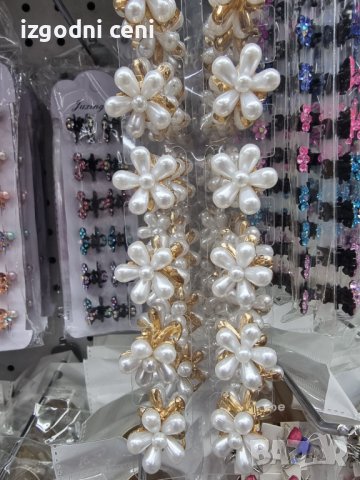 Луксозна мини щипка с перлички-картон от 12 броя , снимка 6 - Аксесоари за коса - 39070942