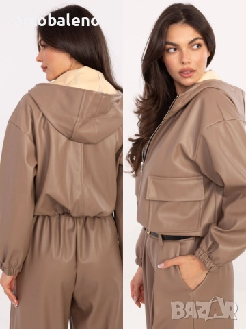 Късо дамско яке от еко кожа, 5цвята , снимка 16 - Якета - 52132094