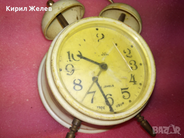 SLAVA MADE in USSR Стар КОЛЕКЦИОНЕРСКИ РУСКИ БУДИЛНИК МЕХАНИЧЕН НАСТОЛЕН ЧАСОВНИК СЛАВА СССР 30783, снимка 9 - Антикварни и старинни предмети - 44548894