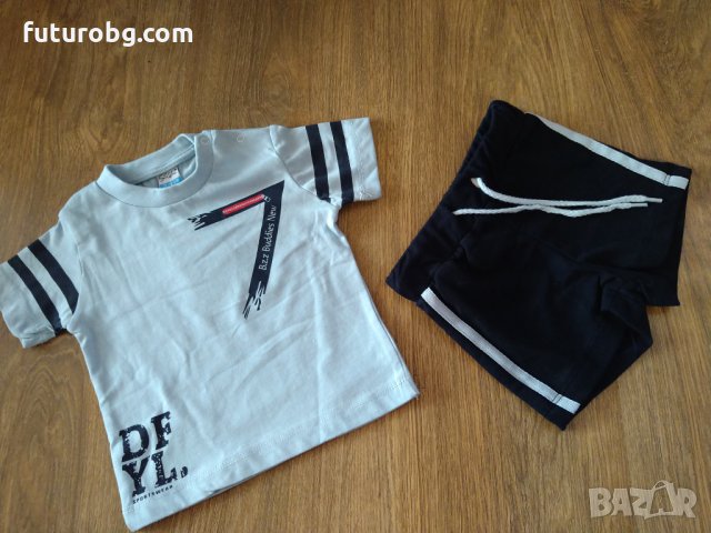 Комплект  от 2 части за бебе момче в синьо, снимка 2 - Комплекти за бебе - 33767214