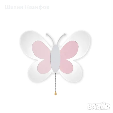 LED стенна лампа, Stnqtsrv, дизайн пеперуда, димируема трицветна, 24x17x10.7 см, бяла