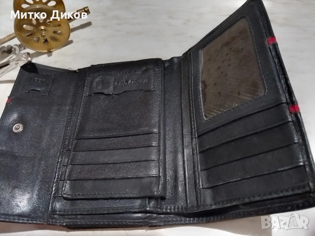 Портмоне Арт с много прегради дамско ест.кожа 155х 95 мм отлично, снимка 3 - Портфейли, портмонета - 53902127