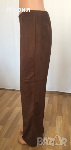 С / М Нов Дамски Панталон Yansi Fugel Имитира Велур Кафяв Есенен Зимен, снимка 11 - Панталони - 51825842