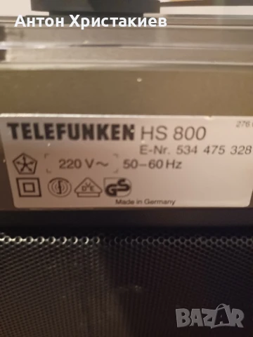 Продавам грамофон Telefunken HS 800, снимка 6 - Грамофони - 50577774