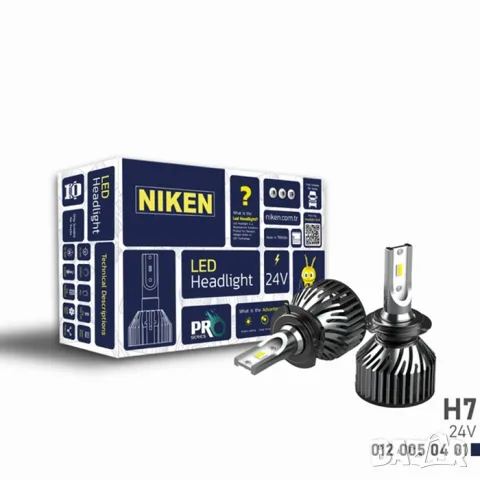 LED крушки Niken H7 24V 6500K PRO серия комплект 2 броя