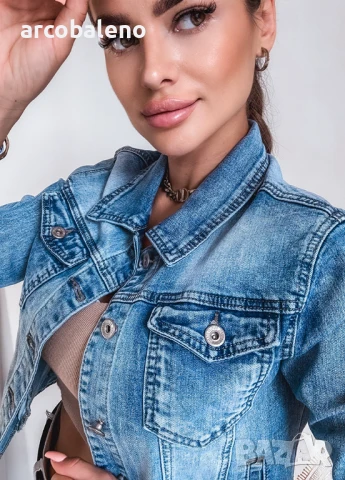 Дамско дънково яке с копчета SUZI, снимка 5 - Якета - 51068540