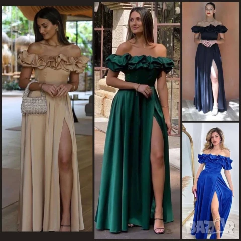 💚Дълги елегантни,сатенени рокли  