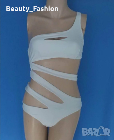 Изрязан цял асиметричен бански, снимка 7 - Бански костюми - 44701209