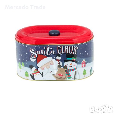  Коледна кутия Mercado Trade, За сладки, Метал, Овална