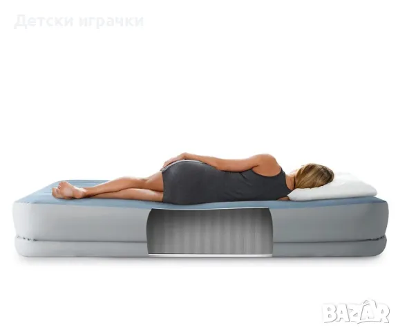 Надуваем матрак с вградена помпа INTEX,152х203х46см, Comfort-Plush Elevated, снимка 2 - Надуваеми легла - 49927338
