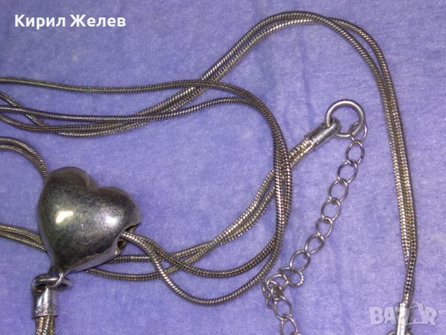 КРАСИВО ПОСРЕБРЕНО ФЕШЪН АРТ НЕЖНО КОЛИЕ от НЕРЪЖДАЕМА БЛАГОРОДНА СТОМАНА с ТОПЧЕТА и СЪРЧИЦЕ 40518, снимка 15 - Колиета, медальони, синджири - 42640223
