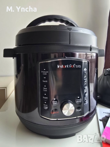 ПРАКТИЧЕСКИ НОВ: Instant Pot Multi-Cooker & Air Fryer (Грил + Мултикук, снимка 2 - Кухненски роботи - 53944896