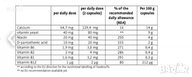 Капсули витамини от В група за нервната система Sanct Bernhard , снимка 2 - Други - 36969427