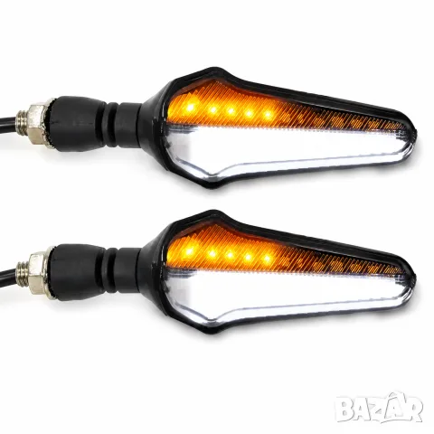 Динамични LED мигачи 14 x 4.2 cm с опушен корпус 2 броя, снимка 2 - Аксесоари и консумативи - 55865933