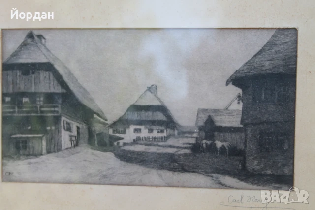 Стара немска графика, снимка 7 - Антикварни и старинни предмети - 50772193