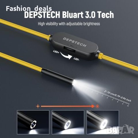 Нов DEPSTECH Едноскоп светлина, Bluart 3.0, IP67, за iOS - Жълт, снимка 3 - Друга електроника - 42739632
