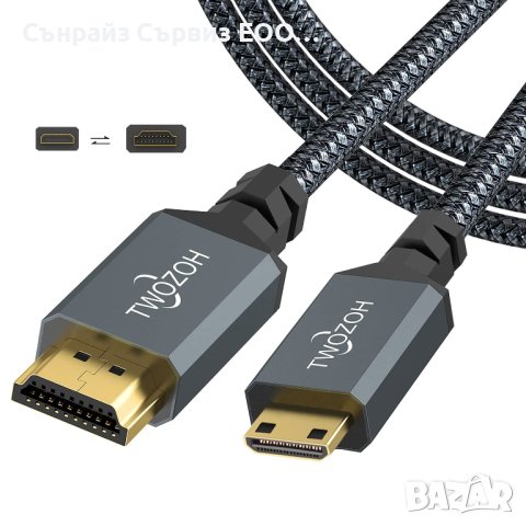 Текстилен кабел HDMI A to HDMI C mini 1 м., снимка 1 - Кабели и адаптери - 42223814