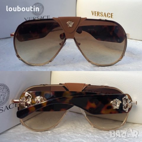 Versace 2020 унисекс слънчеви очила с кожа дамски,мъжки слънчеви очила, снимка 1 - Слънчеви и диоптрични очила - 30678420