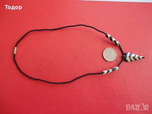 Колие гердан от рог и мъниста 