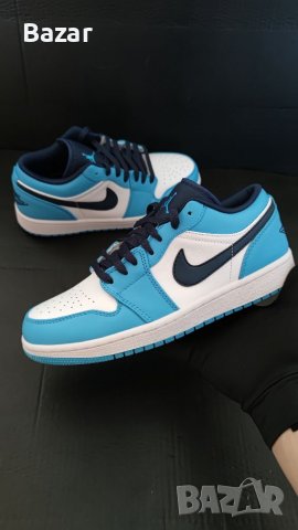 Nike Air Jordan 1 Low unc сини обувки маратонки размер 43 номер 42 налични маратонки нови ниски, снимка 12 - Маратонки - 39190651