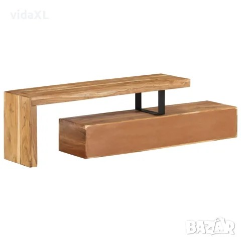vidaXL ТВ шкаф (118-200) x 30 x 40 см, масивна акация, снимка 3 - Секции и витрини - 56147264