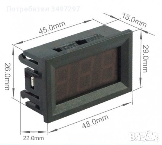LED волтметър 5V-30V, снимка 2 - Аксесоари и консумативи - 38108533