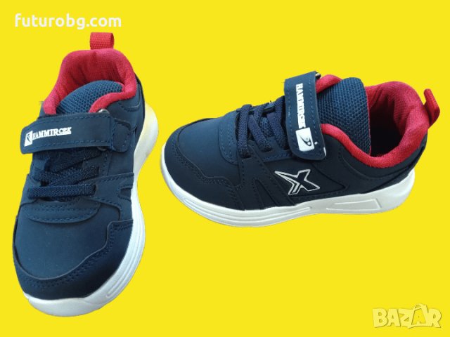 Тъмносини маратонки с лек червен акцент за момче , снимка 3 - Детски маратонки - 42364328