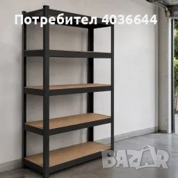Метален гаражен стелаж HÖGLER – 5 регулируеми рафта, 875 кг товароносимост, 180 × 90 × 30 см