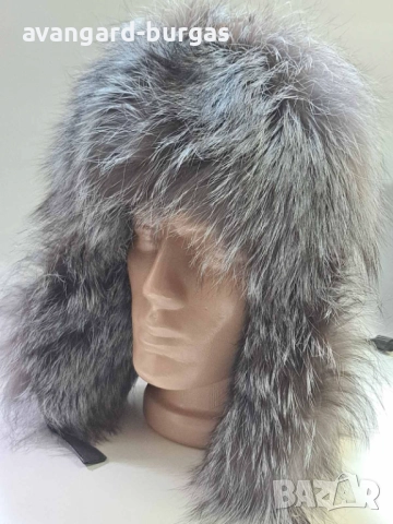 Мъжка шапка естествена кожа Вълк -207