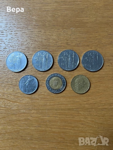 9 монети Италия лири - 50, 100, 200, 500